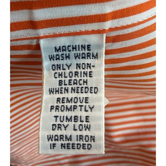Ralph Lauren Classic Fit Orange White Stripe Long Sleeve Button Down Green Pony - Picture 5 of 16